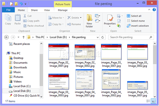 Mengekstrak semua gambar dari file PDF menggunakan Adobe Acrobat