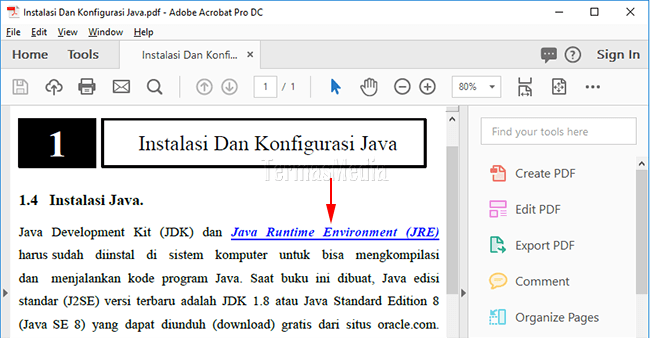 Memformat teks di dokumen PDF menggunakan Adobe Acrobat