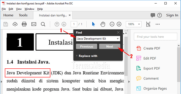 Membuat konten PDF dapat dicari (searchable) dengan Adobe Acrobat