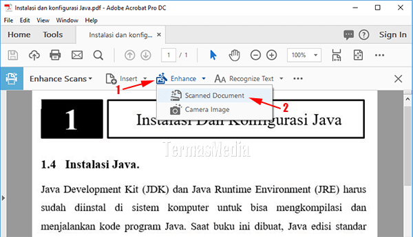 Membuat konten PDF dapat dicari (searchable) dengan Adobe Acrobat
