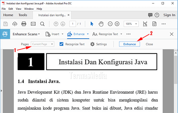 Membuat konten PDF dapat dicari (searchable) dengan Adobe Acrobat