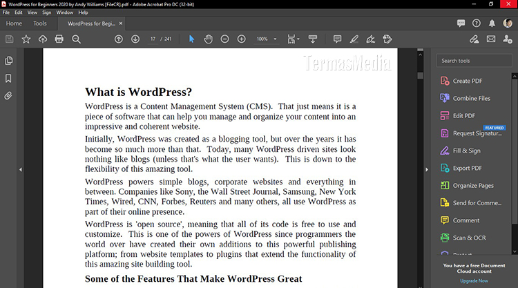Mengaktifkan Dark Mode Gelap Adobe Acrobat Pro