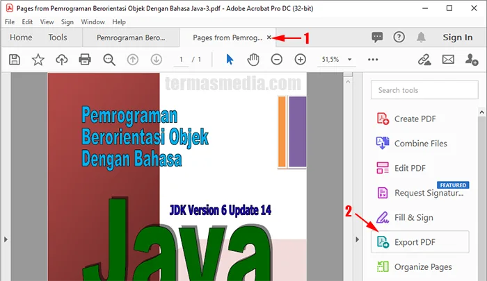 Mengkonversi PDF ke JPEG dengan Adobe Acrobat Pro