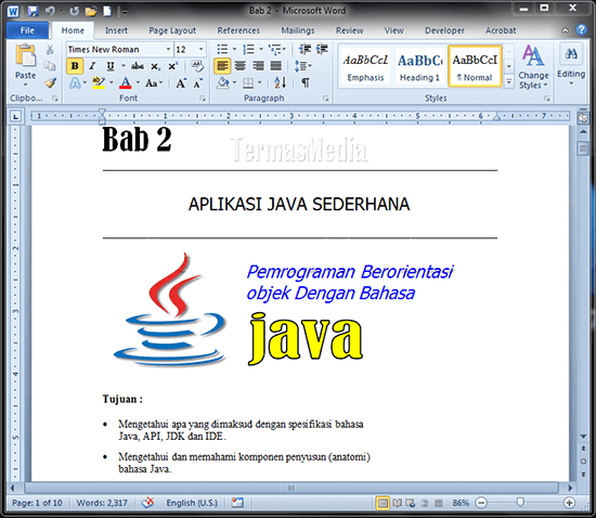 Mengkonversi Word ke PDF dan mengirim lewat email tab Acrobat