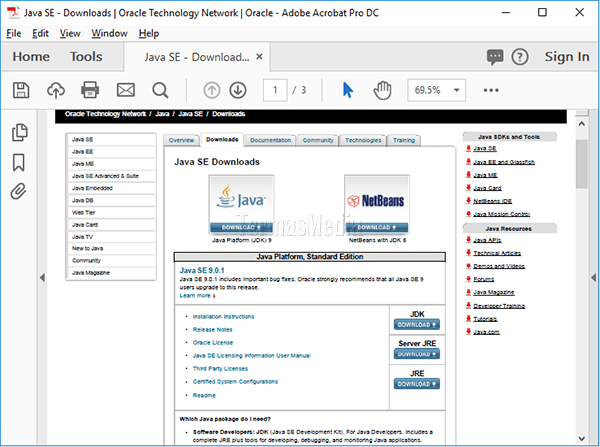 Mengkonversi laman web ke format pdf di Adobe Acrobat