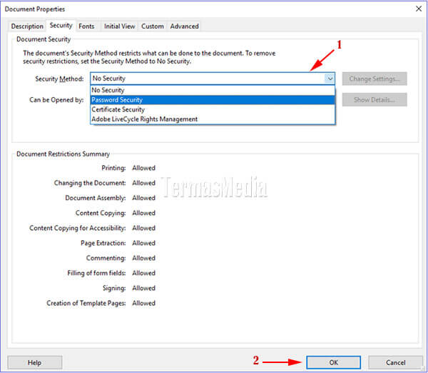 Memproteksi file PDF dengan password Adobe Acrobat