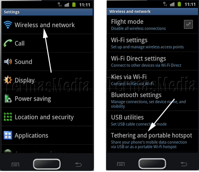 Samsung Galaxy Ace 2 sebagai Wi-fi hotspot portabel