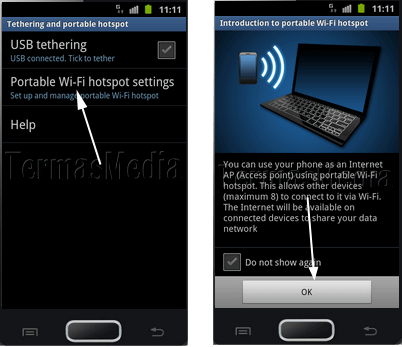 Samsung Galaxy Ace 2 sebagai Wi-fi hotspot portabel