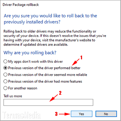 Cara mengembalikan (roll back) driver ke versi sebelumnya