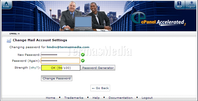 Mengubah password akun email domain sendiri