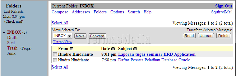 Membuka email domain sendiri dengan aplikasi webmail