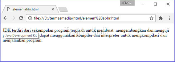 Menggunakan Elemen abbr di HTML