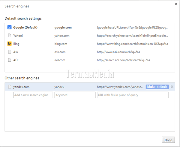 Menambahkan mesin telusur (search engine) di Google Chrome
