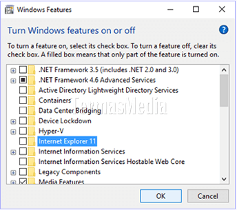 Mematikan (turn off) browser Internet Explorer di Windows 10