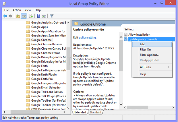 Menonaktifkan pembaruan (update) otomatis Google Chrome