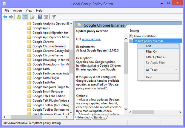 Menonaktifkan pembaruan (update) otomatis Google Chrome