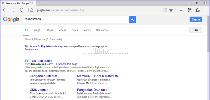 Mengganti search engine standar (default search engine) di Microsoft Edge