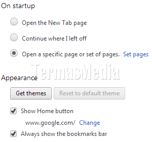 Memasang atau merubah motif (theme) di browser Google Chrome