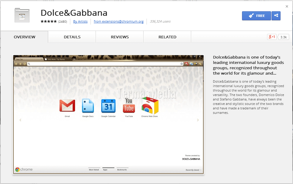 Memasang atau merubah motif (theme) di browser Google Chrome