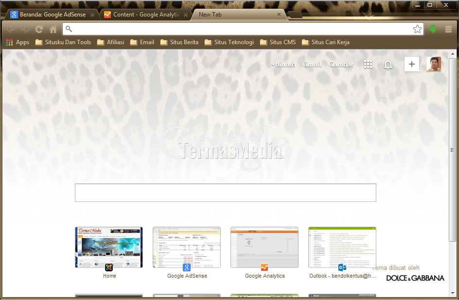 Memasang atau mengubah tema (theme) di browser Google Chrome