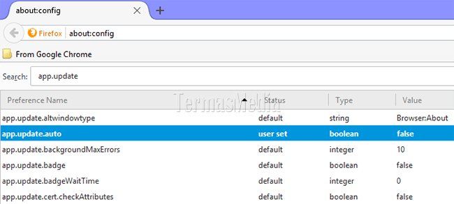 Menonaktifkan pembaruan (update) otomatis di Mozilla Firefox