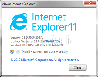Menonaktifkan update otomatis browser Internet Explorer 11