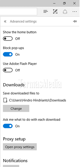 Mengaktifkan atau menonaktifkan Adobe Flash Player di Microsoft Edge