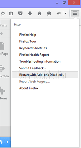 Menjalankan browser Firefox dalam mode aman (safe mode)