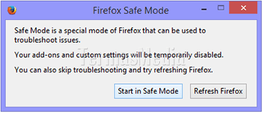 Menjalankan browser Firefox dalam mode aman (safe mode)