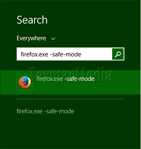 Menjalankan browser Firefox dalam mode aman (safe mode)