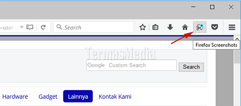 Menggunakan fitur Firefox Screenshot di Browser Mozilla Firefox