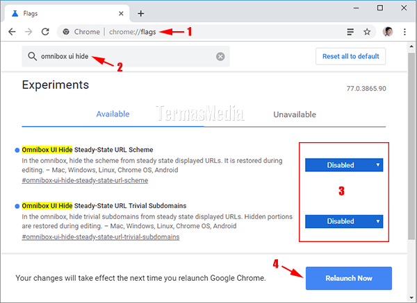 Browser Google Chrome menyembunyikan https dan www dari URL di address bar (omnibox)