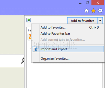 Mengimpor bookmark dari Google Chrome ke Microsoft Internet Explorer