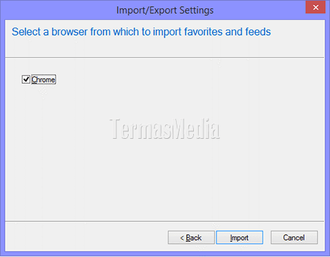 Mengimpor bookmark dari Google Chrome ke Microsoft Internet Explorer