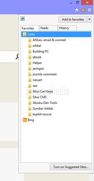 Mengimpor bookmark dari Google Chrome ke Microsoft Internet Explorer