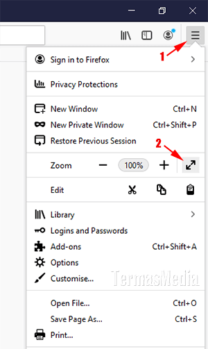 Cara mengaktifkan fitur layar penuh (full screen) di browser Mozilla Firefox