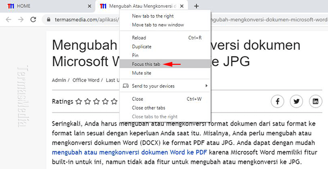 Mengaktifkan dan menggunakan fitur Focus Mode browser Google Chrome
