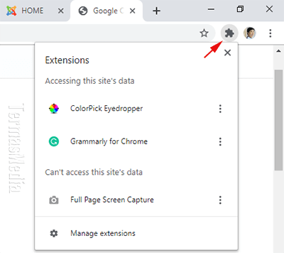 Cara mengaktifkan menu ekstensi di browser Google Chrome
