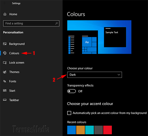 Mengaktifkan mode gelap browser Google Chrome di Windows 10