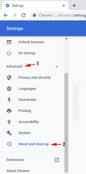 Mengembalikan (reset) Google Chrome ke pengaturan default