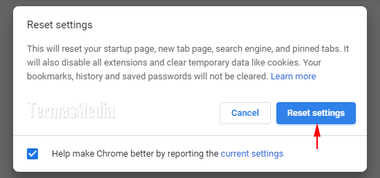 Mengembalikan (reset) Google Chrome ke pengaturan default