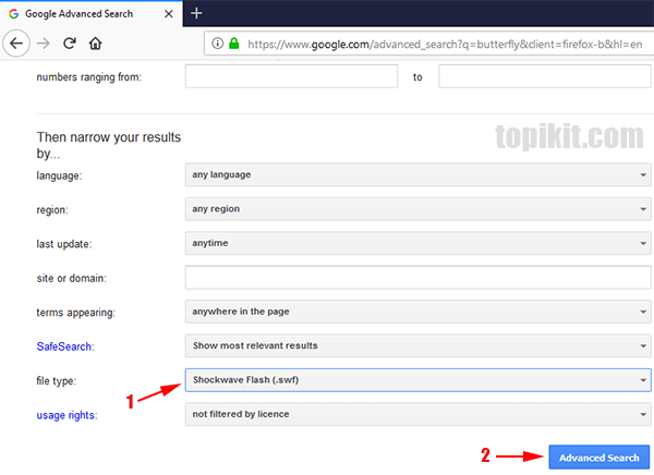 Menggunakan fitur pencarian lanjutan di mesin telusur (search engine) Google