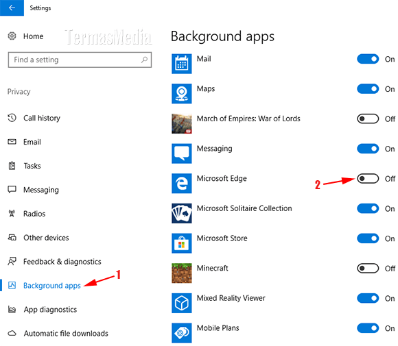 Mencegah browser Microsoft Edge selalu berjalan di balik layar