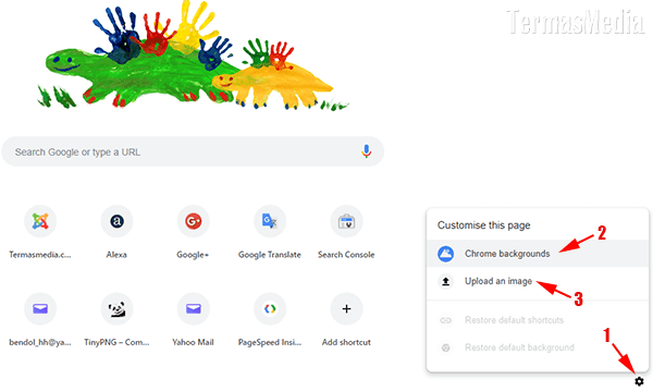 Cara mengubah warna latar (background image) browser Google Chrome