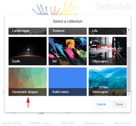Cara mengubah warna latar (background image) browser Google Chrome