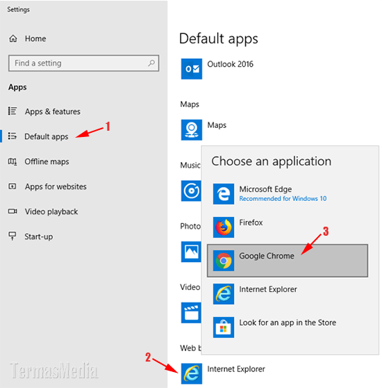 Menjadikan Google Chrome sebagai browser default