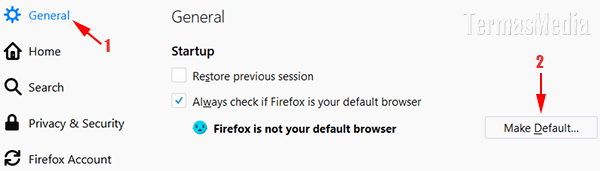 Menjadikan Mozilla Firefox Sebagai Browser standar (default)