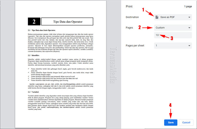 Mengekstrak atau menyimpan halaman tertentu dari file PDF dengan Google Chrome