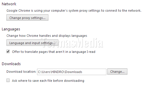 Mengubah setelan bahasa di peramban Google Chrome