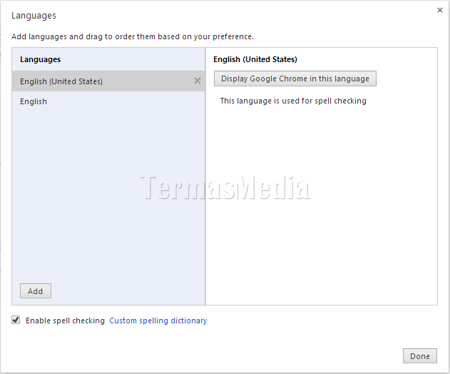 Mengubah setelan bahasa di peramban Google Chrome